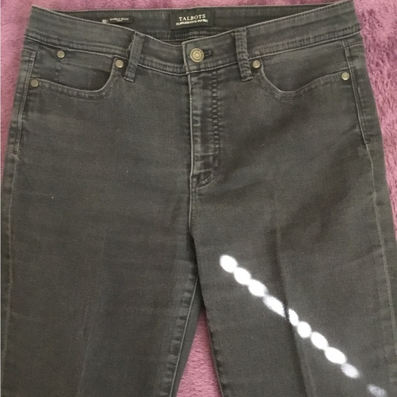 Talbots Flawless Five Pocket High Waisted Curvy Barely Boot Cut Black Jeans - Picture 10 of 13